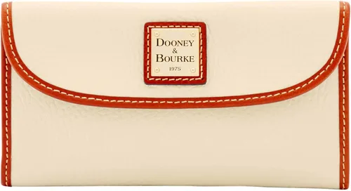Vista 9 de Dooney & Bourke Cartera de mano Continental para mujer en piel de grano de guijarro, billetera triple con múltiples tarjeteros Negro