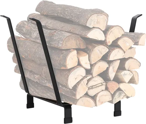 Vista 8 de PHI VILLA Estante de leña de 50,8 cm para interiores y exteriores, porta troncos para chimenea y estufa de leña, accesorios para estufa de leña