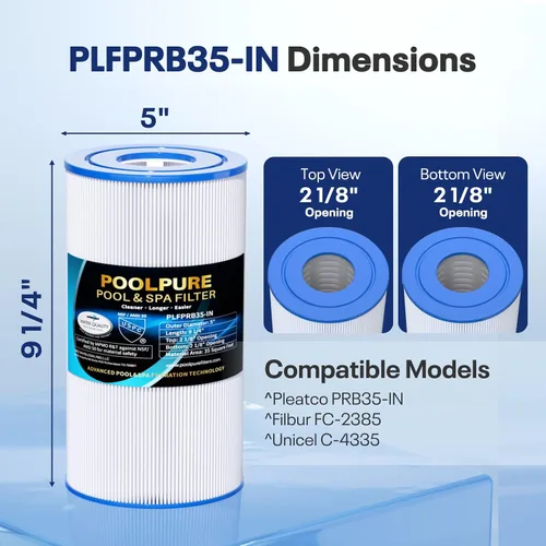 Vista 2 de Filtro de spa POOLPURE PRB35-IN reemplaza a Unicel C-4335, Guardian 409-219, Filbur FC-2385, 03FIL1300, 17-2482, 25393, 303557, 817-3501, R173431