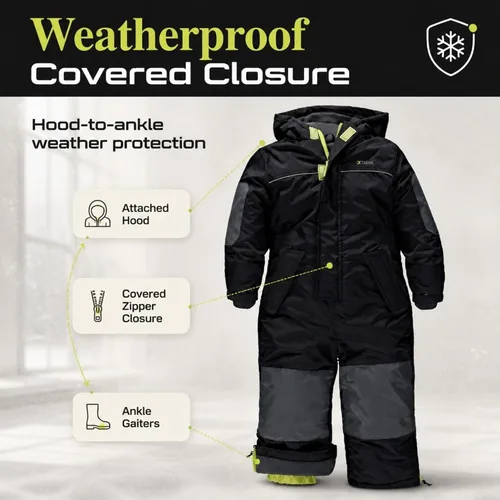 Vista 6 de Traje para nieve para niños Negro