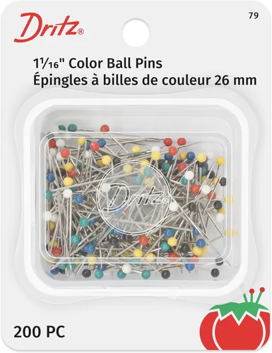 Vista 10 de Dritz 31 pines de bola de color, largos, 1-1/2 pulgadas (75 unidades), el paquete puede variar