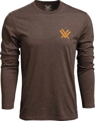 Vista 4 de Vortex Camisetas de manga larga Diamond Crest para hombre Marrón (Brown Heather)
