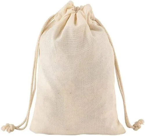 Vista 3 de KUPOO 50 bolsas de algodón de muselina de algodón, bolsa de muselina con cordón para recuerdos de fiesta de boda y manualidades (3.5 x 4.75 pulgadas)