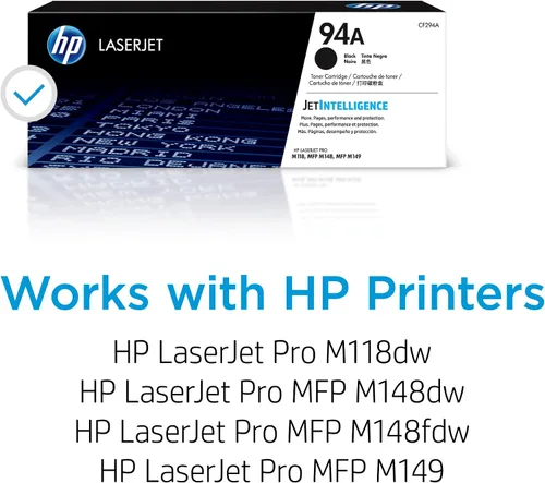Vista 2 de HP 94A Cartucho de tóner negro Funciona con Laserjet Pro M118 Series Laserjet Pro MFP M148, M149 Series CF294A