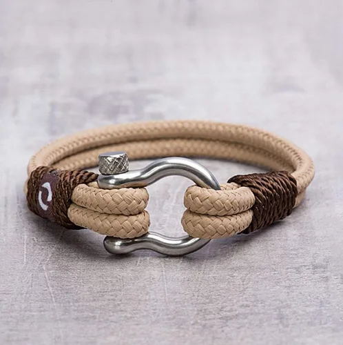 Vista 2 de Pulsera de cuerda para hombre, grillete plateado de acero inoxidable, extremadamente duradera y resistente a los arañazos, impermeable, hecha a