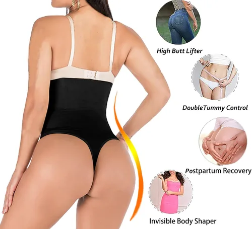 Vista 2 de Hioffer 328 - Tanga con faja moldeadora de cintura, reductor de abdomen, ropa