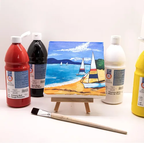 Vista 4 de Artist's Loft Paquete de 6: Cuerpo Suave Acrílico 32oz. Rojo