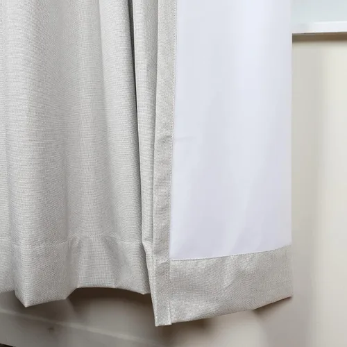 Vista 3 de TWOPAGES Cortinas plisadas opacas de 63 pulgadas de largo para ventanas pequeñas, paneles de lino con aislamiento térmico