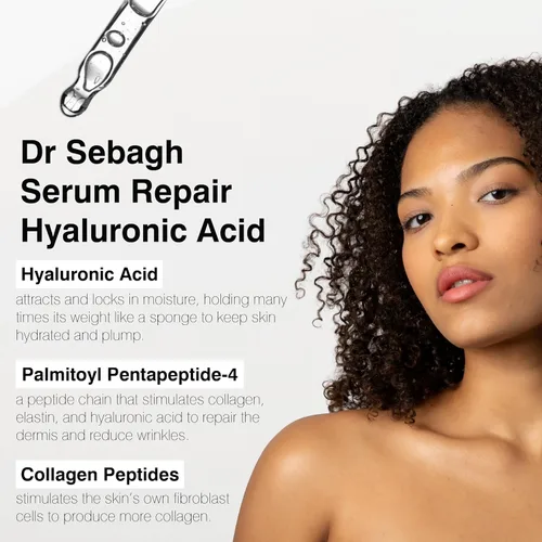 Vista 4 de Dr Sebagh Serum Repair 0.17 fl oz Award-Winning, Hyaluronic Acid Facial Hydrator, Anti Aging & Wrinkle, Collagen Boosting, For Women & Men