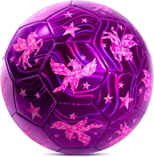 Vista 12 de INPODAK Balón de fútbol tamaño 3 tamaño 2 para niños pequeños 1-3 3-8, 1 o 2 unidades de dibujos animados de dinosaurio pequeño unicornio pelota