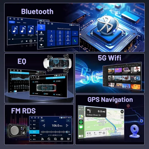 Vista 7 de 4+64G Android 15 Estéreo de coche para Hyundai Sonata 2010-2015 Carplay inalámbrico Android Auto 9 "IPS pantalla táctil Radio del coche 32 Banda EQ