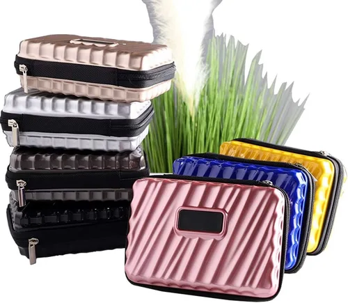 Vista 3 de Neceser de maquillaje con cremallera rígida y duradero, resistente a los golpes, para mujer, estuche Cosmático, impermeable, almacenamiento al aire