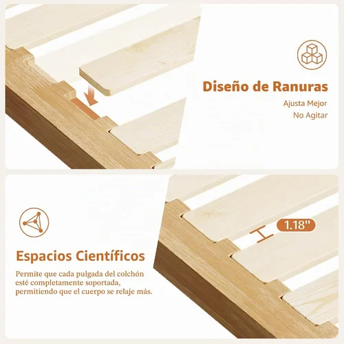 Vista 8 de IOTXY - Marco de cama de plataforma individual XL, base de colchón de madera maciza de 12 pulgadas