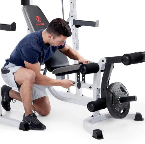 Vista 6 de Marcy Smith Cage Workout Machine Full Body StrengthTraining Home Gym Equipment System with Leg Developer, Press Bar, PEC Deck, and Squat Rack