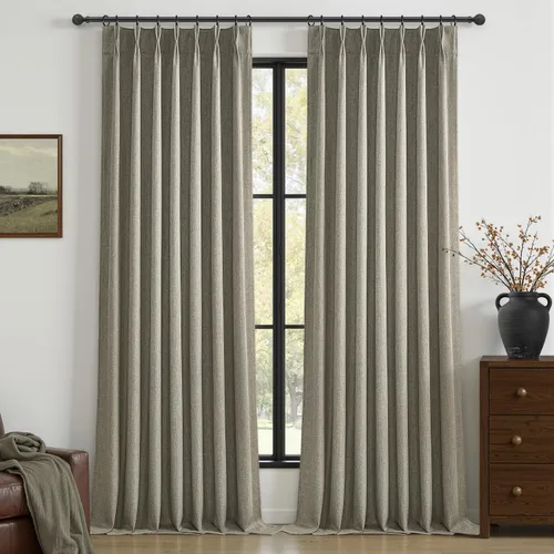 Vista 24 de Cortinas y Drapeados Modernos con Pliegues Pellizco Rosa Bebé de 84 Pulgadas de Largo, Juego de 2 Paneles para Sala de Estar, Cortina de Ventana