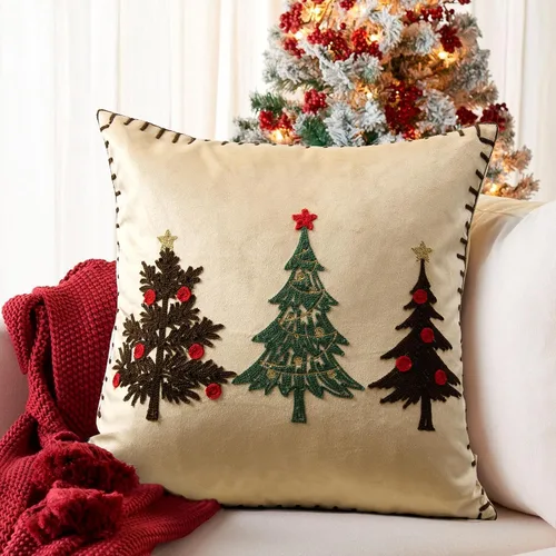 Vista 20 de Fundas de almohada navideñas de gatos lindos de 18 x 18 pulgadas, fundas de almohada bordadas de Navidad, decoraciones de Navidad, almohadas Gatos