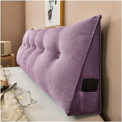 Vista 14 de Almohada triangular para cabecero de lectura, cojín de cuña, almohada grande para cama / almohada de lectura para sentarse en reposo en cama, Marrón