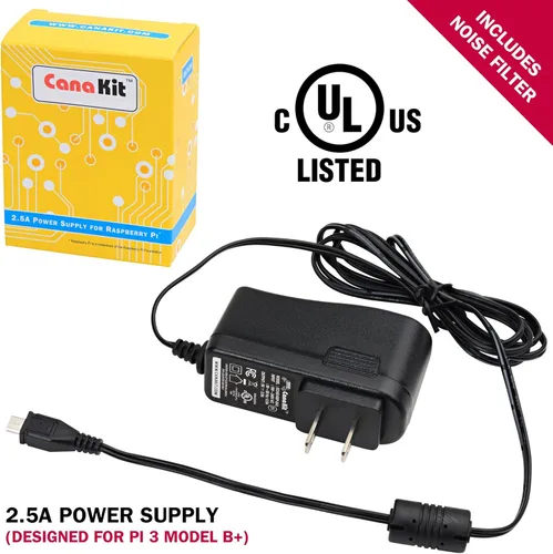 Vista 3 de CanaKit Raspberry Pi 3 B+ (B Plus) Kit de arranque (32 GB EVO+ Edition, Premium Black Case)