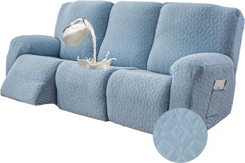 Vista 31 de Gennia Funda Impermeable para Silla Reclinable, Fundas Elásticas para Sofá Reclinable con Bolsillos, Fundas Lavables para Silla Reclinable Lazy Boy