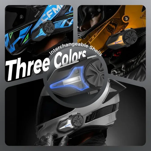 Vista 7 de Moman CPX Motorcycle Group - Intercomunicador de malla, sistema de comunicación de malla para 24 ciclistas BT5.4, casco con altavoz, auriculares
