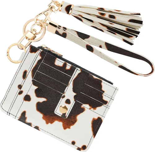 Vista 8 de KNGITRYI Billeteras pequeñas de pulsera para mujer RFID para tarjetas de crédito, cartera con llavero, cartera para tarjetas de crédito