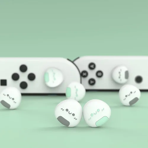 Vista 4 de PlayVital Onigiri - Tapas de joystick para Nintendo Switch, tapas de palanca de pulgar para Switch Lite, cubierta analógica para Switch OLED Joycon