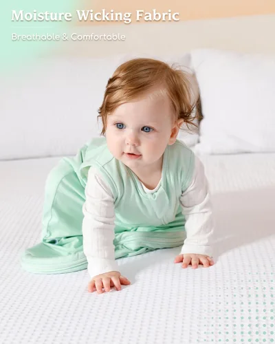 Vista 2 de TELIZ Saco de dormir unisex de rayón para bebé y niños pequeños, saco de dormir 0.5 TOG