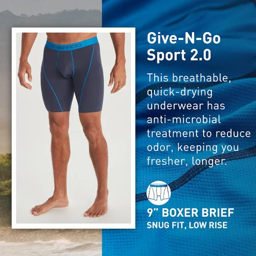 Vista 2 de ExOfficio Men's Give-N-Go Sport 2.0 Boxer Brief 9 inch