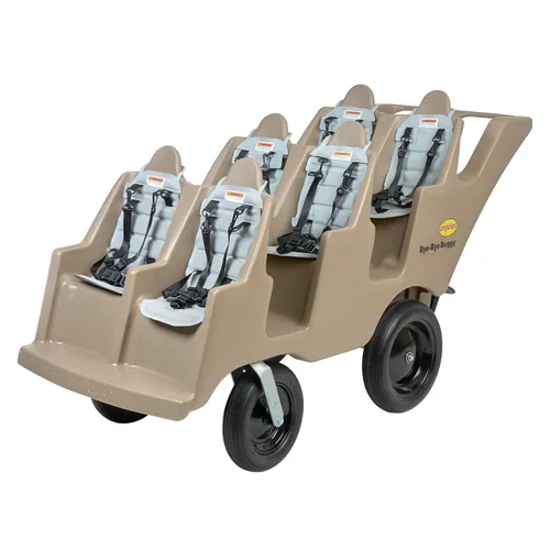 Vista 13 de Children's Factory Cochecito de 4 Pasajeros con Llantas "Fat Tire" que Nunca se Desinflan Bye-Bye Buggy, Cochecito Rojo para Múltiples Pasajeros