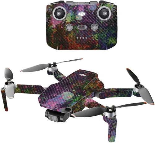 Vista 10 de MIGHTY SKINS Fibra de carbono compatible con el dron portátil DJI Mini 2, humo brillante, acabado de fibra de carbono texturizado protector