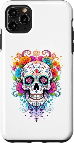Vista 13 de Halloween Sugar Skull Flower Calavera Dia De Los Muertos Case for iPhone 17