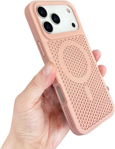 Vista 10 de Funda protectora para iPhone 13, compatible con MagSafe, doble capa de disipación de calor de panal de abeja, transpirable y a prueba de golpes