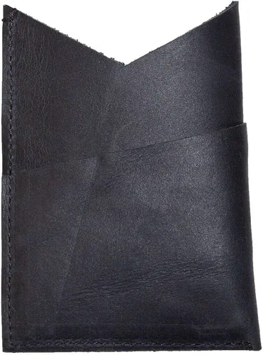Vista 3 de Hide & Drink, Tarjetero de cuero con corte triangular, con capacidad para hasta 6 tarjetas y billetes plegados, organizador de dineroaccesorios