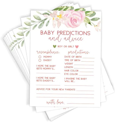 Vista 2 de Printed Party Juegos de baby shower para niñas: 5 juegos y actividades, tema floral Baby in Bloom, 50 invitados