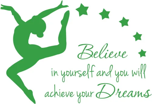 Vista 11 de Adhesivo decorativo para pared, 33 x 24 pulgadas, diseño de figuras de gimnasia y danza, diseño de estrellas, mural artístico, decoración del hogar