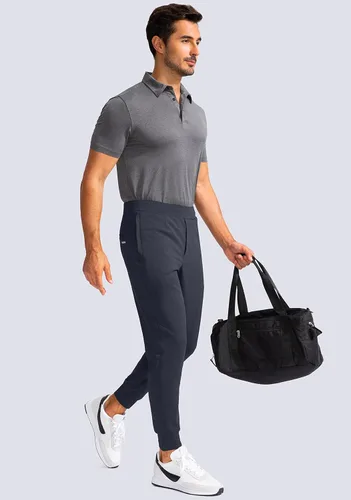 Vista 6 de G Gradual Pantalones deportivos de golf para hombre con bolsillos con cremallera, pantalones elásticos ajustados para correr, para hombre