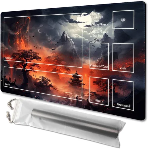 Vista 23 de MTG - Tapete de juego tamaño 24 x 14 pulgadas, bolsas de almacenamiento antideslizantes, ideal para entusiastas de los juegos de cartas, tapete