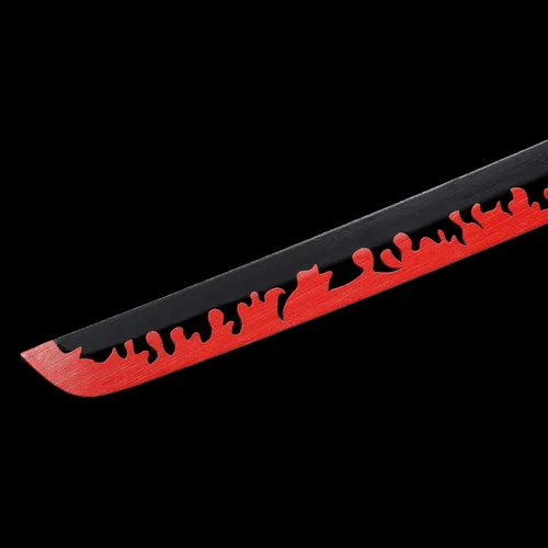 Vista 28 de ziqing Espada samurái de anime hecha a mano, espada Agatsuma Zenitsu, espada Kamado Tanjirou, espada Rengoku Kyoujurou de 41 pulgadas, varios