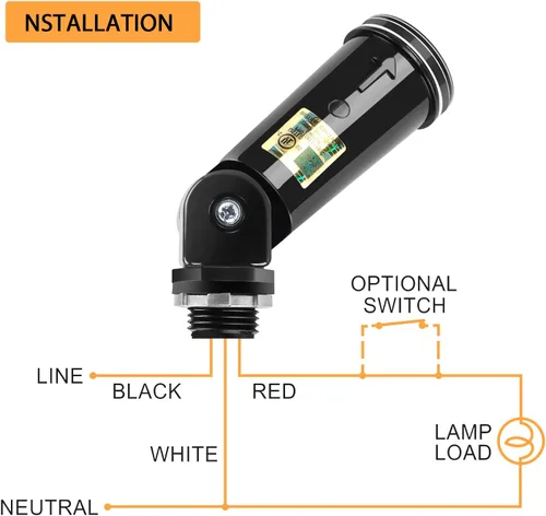 Vista 7 de Paquete de 2 sensores de anochecer a amanecer para iluminación exterior, interruptor fotoeléctrico de 120-277V, sensor de luz de fotocélula cableado