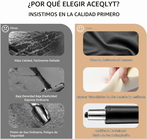Vista 7 de Taburete de tocador ajustable con espuma de alta densidad que no se hunde y Negro