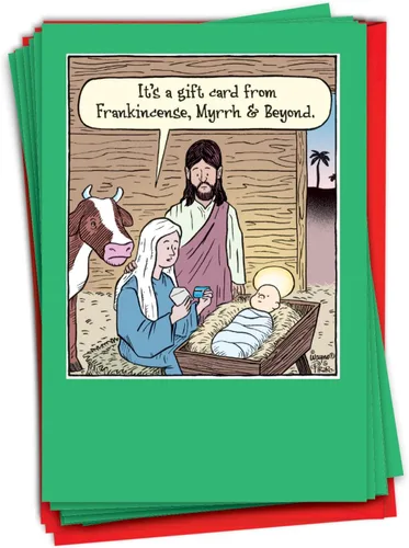 Vista 15 de NobleWorks 12 Divertidas Tarjetas de Felicitación de Navidad en Caja a Granel con Sobres de 5 x 7 Pulgadas (1 Diseño, 12 de Cada Una) Santa's Senior