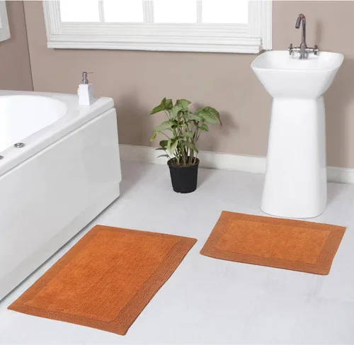 Vista 62 de Home Weavers Luxury Collection 100% Cotton Reversible Bathroom Rugs Set, Washable Rug, Soft Cotton Extra Soft and Absorbent Bath Rug, Kitchen Mat, 2