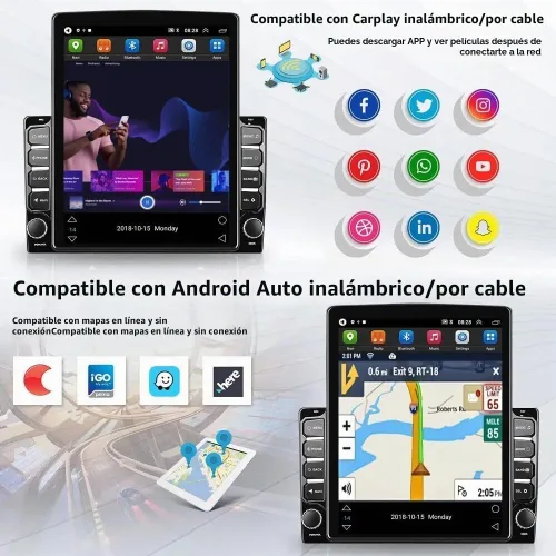 Vista 5 de Radio estéreo de coche para Ford F-150 F150 2009-2014, pantalla táctil vertical 9.7 para F150 Android estéreo con Apple Carplay Android Auto