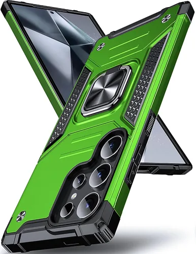 Vista 15 de DASFOND Diseñada para funda Galaxy S8 con soporte, anillo metálico giratorio mejorado de 360°, soporte kickstand de grado militar, resistente a