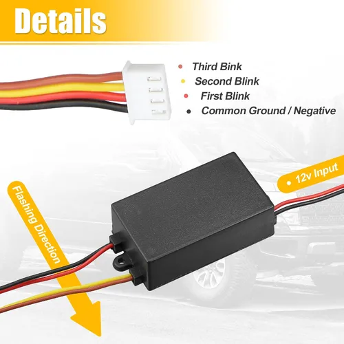 Vista 4 de X AUTOHAUX 2 piezas módulo de flash LED universal controlador de luz trasera de coche luz LED de cola 3 pasos secuencial dinámico perseguir módulo