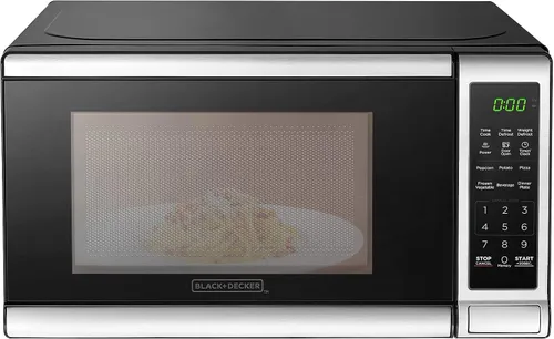 Vista 12 de BLACK+DECKER EM720CB7 Horno microondas digital con puerta giratoria con botón, bloqueo de seguridad para niños, 700 W, acero inoxidable, 0.7 pies