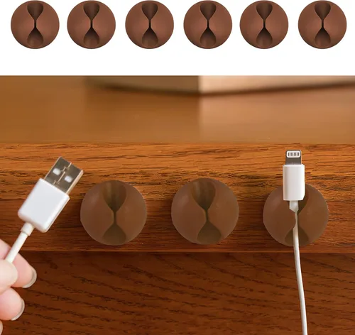Vista 11 de Organizador de cables, organizador de cables, soporte de silicona compacto para organizar escritorio, mesita de noche, cargador de teléfono