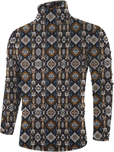 Vista 39 de Poriff - Suéter de cuello de tortuga térmico, de punto, liviano, casual, con corte entallado, para hombre Albaricoque