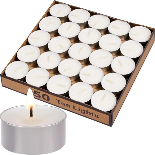 Vista 11 de Velas de Té a Granel - Paquete de 300, Más de 4.5 Horas de Combustión Completa, Velas de Té Sin Aroma, Sin Humo, Llama Brillante, Velas de Té