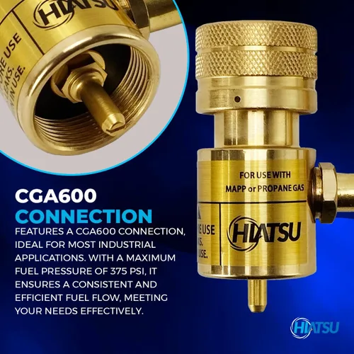 Vista 4 de HIATSU Cabezal de soplete turbo de doble llama – Cabezal de antorcha de propano resistente de alto rendimiento para soldar y soldar – Cabezal